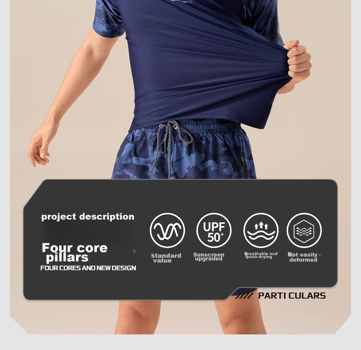 361° Men's Swimwear Set, 2-Piece Swimsuit, Full-Body Professional Sports Square-Leg Double-Layered Shorts, Swimming Equipment 10