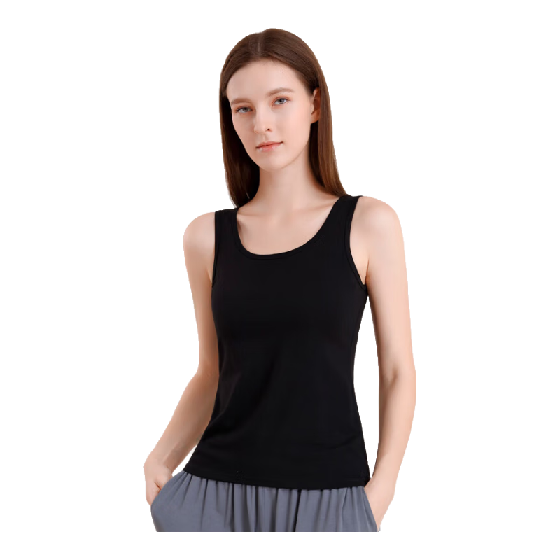 CHERISH LIFE Women's Cotton Camisole, Breathable Workwear Tank Top Undershirt, Black, XL (175/105)