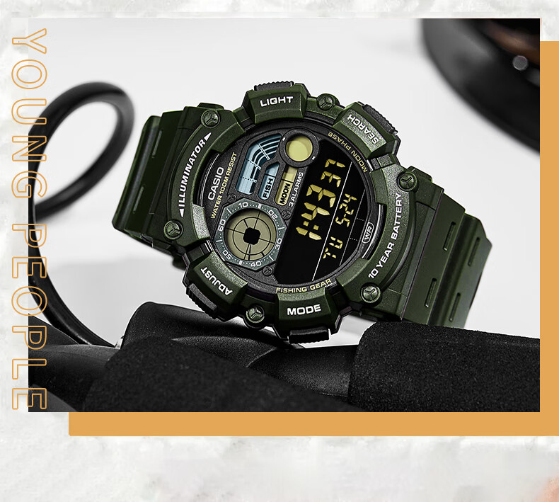 CASIO Men's Multifunctional Sports Digital Watch, Student Watch, WS-1500H 4