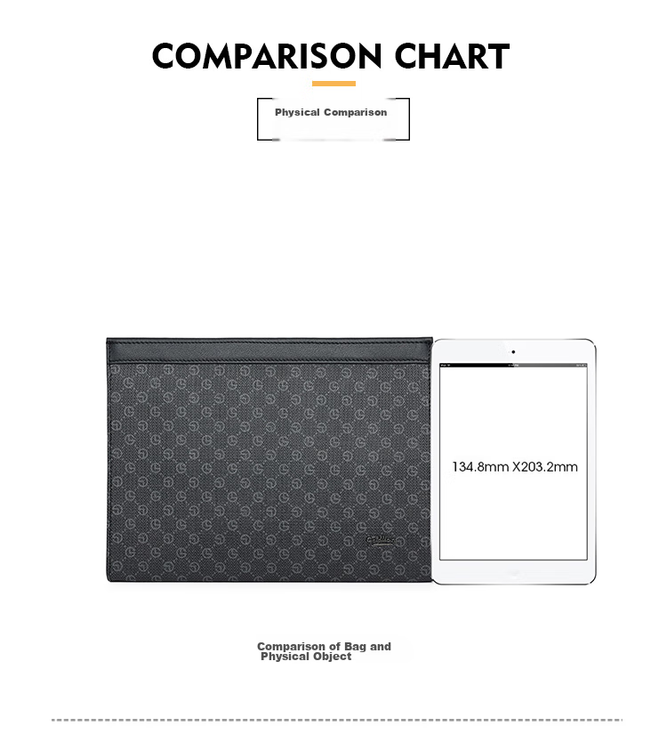 Goldlion Handbag Envelope Bag, Men's PVC Clutch, Long Card Holder Wallet, Birthday Gift 8