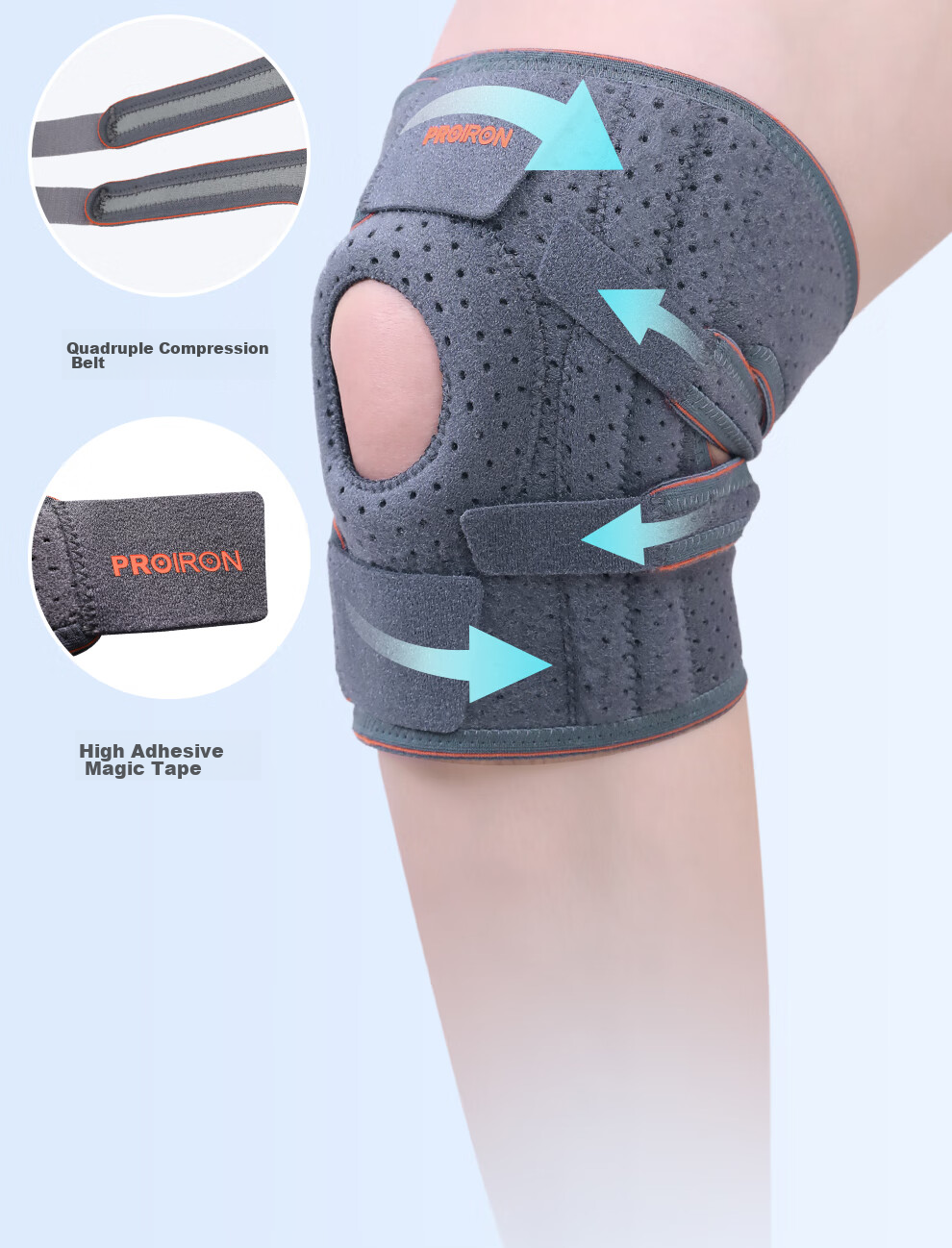 PROIRON Puli'ai Knee Brace for Sports, Men And Women's Running, Basketball, Badminton, Hiking, Specialized Patella Meniscus Support 12