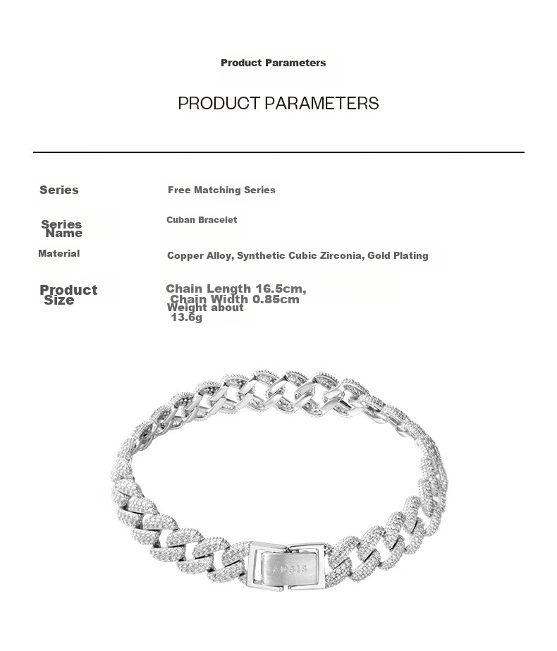 Arsis [Celebrity Style] Freestyle Cuban Bracelet, Fashion Jewelry for Women And Men, Couples' Matching Style, Gift for Girlfriend 10