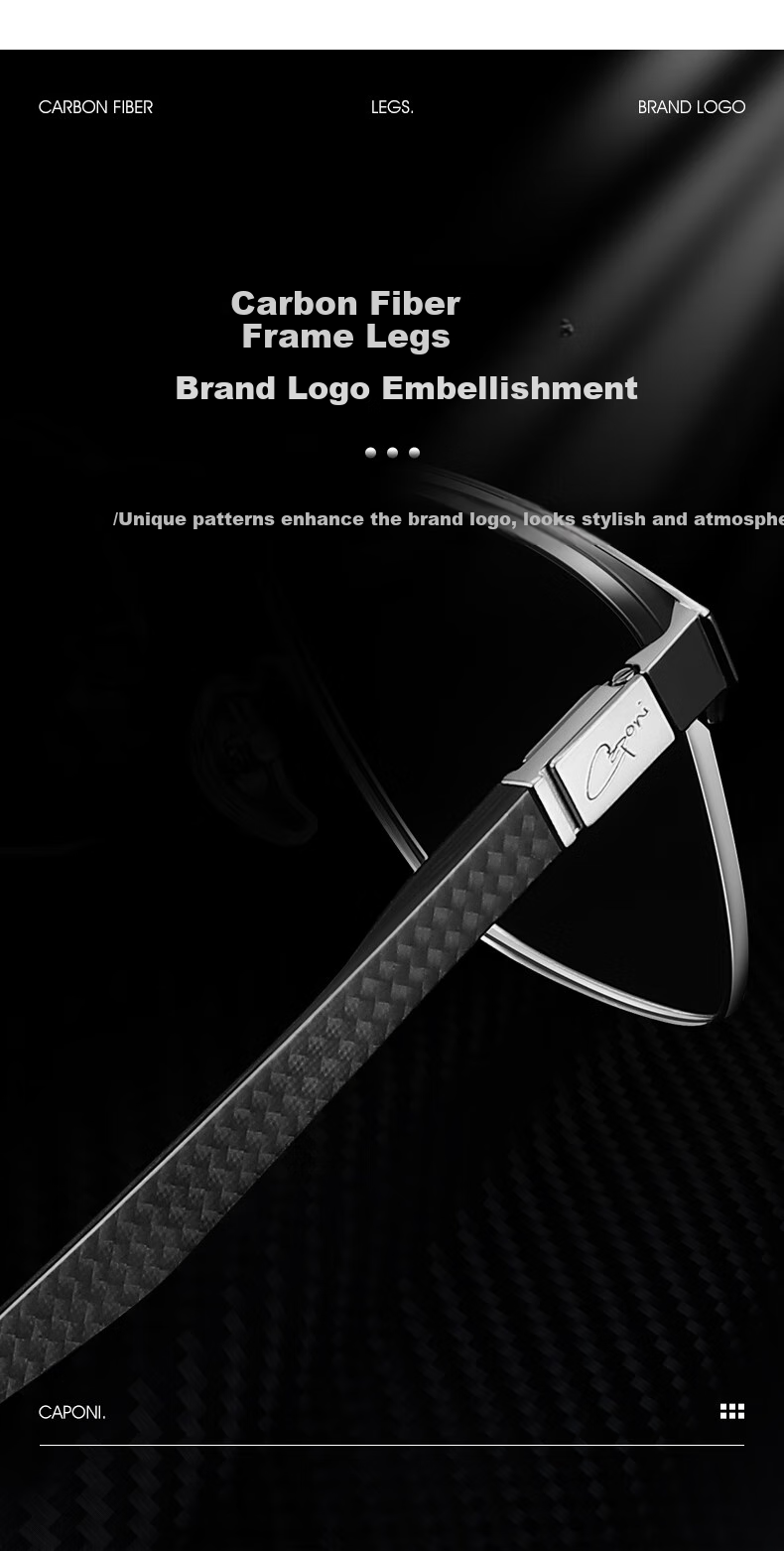 CAPONI Reading Glasses for Men, Carbon Fiber Bifocal Automatic Zoom Driving Walking High-Definition Anti-Blue Light Presbyopic Glasses, Authentic Product 6