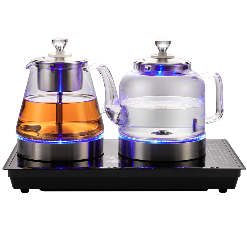 Biooner 37x23 Fully Automatic Electric Kettle with Water Inlet, Home And Office Tea Station All-In Machine, Tea Table, Coffee Table, Built-In Tea Set, Black Steaming Tea Model