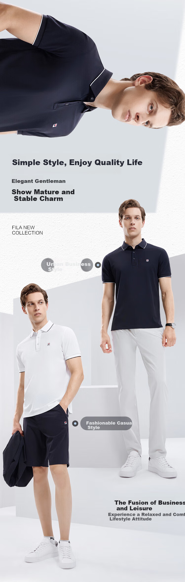 FILA Official Men's Polo Shirt 2026 Summer Cooling Short Sleeve Breathable Casual Business Top 1