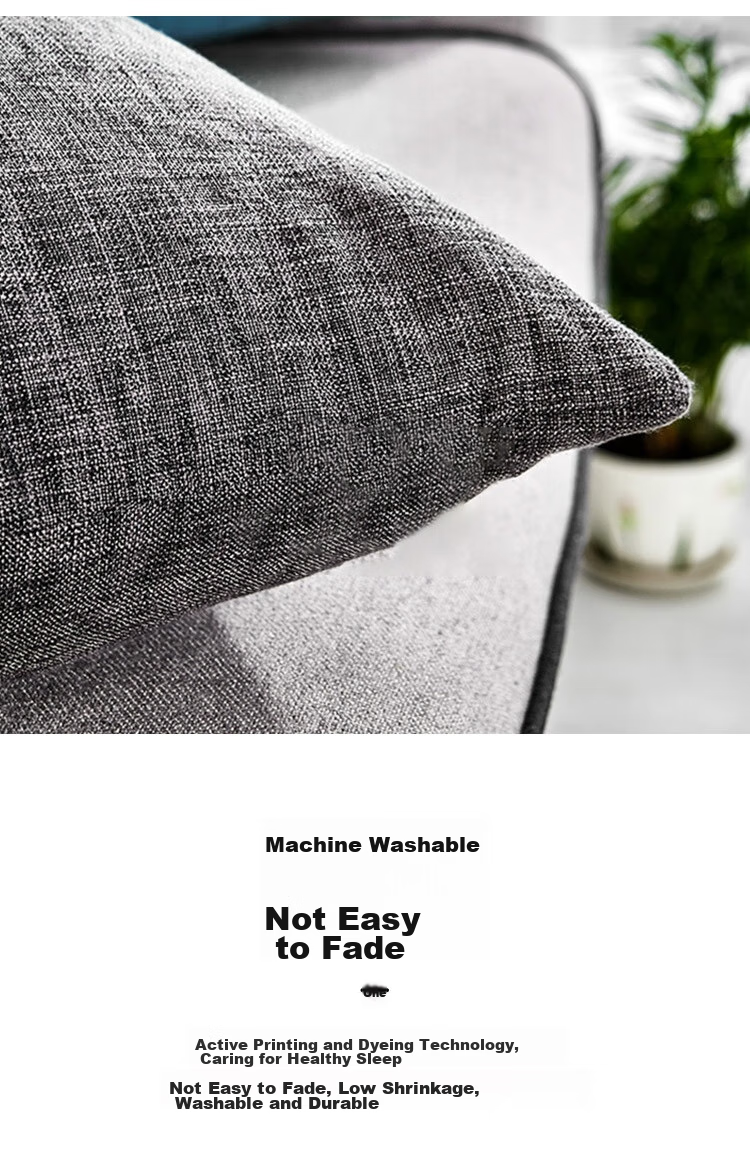 Pierre Cardin Throw Pillow Cushion, Solid Color Linen Style Removable Nap Pillow Office Backrest Car Lumbar Support, Smoke Gray, 45*45cm 5
