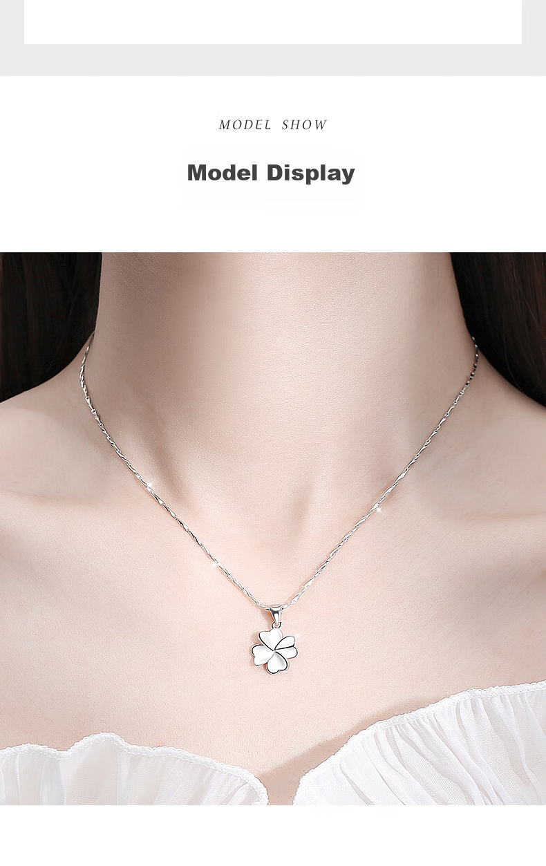 MANHE S999 Sterling Silver Four-Leaf Clover Necklace for Women, 2026 New Light Luxury High-End Birthday Gift for Girlfriend 15