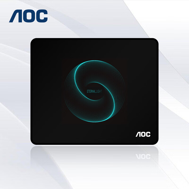 AOC Full-Property Series Gaming Mouse Pad, Small Size 300*250*4mm, Thickened with Locked Edges, Office Keyboard Computer Desk Pad, M112/93, Eternal Black