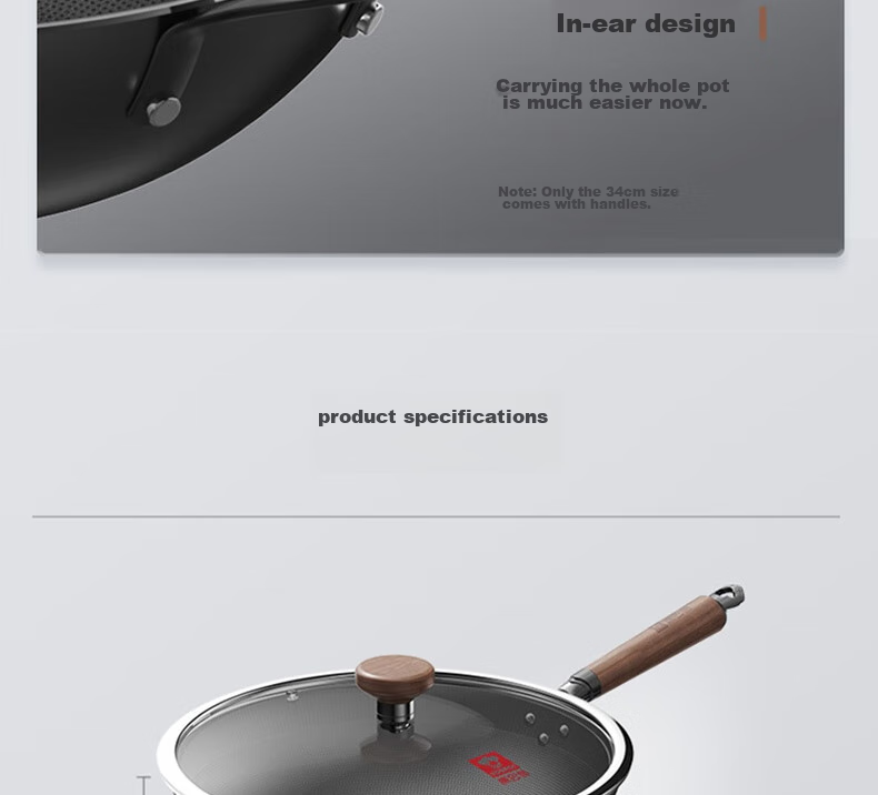 Kobach Wok Iron Pan Non-Stick Frying Pan, Uncoated Bionic Non-Stick Iron Pan, Suitable for Stove, 32cm 29