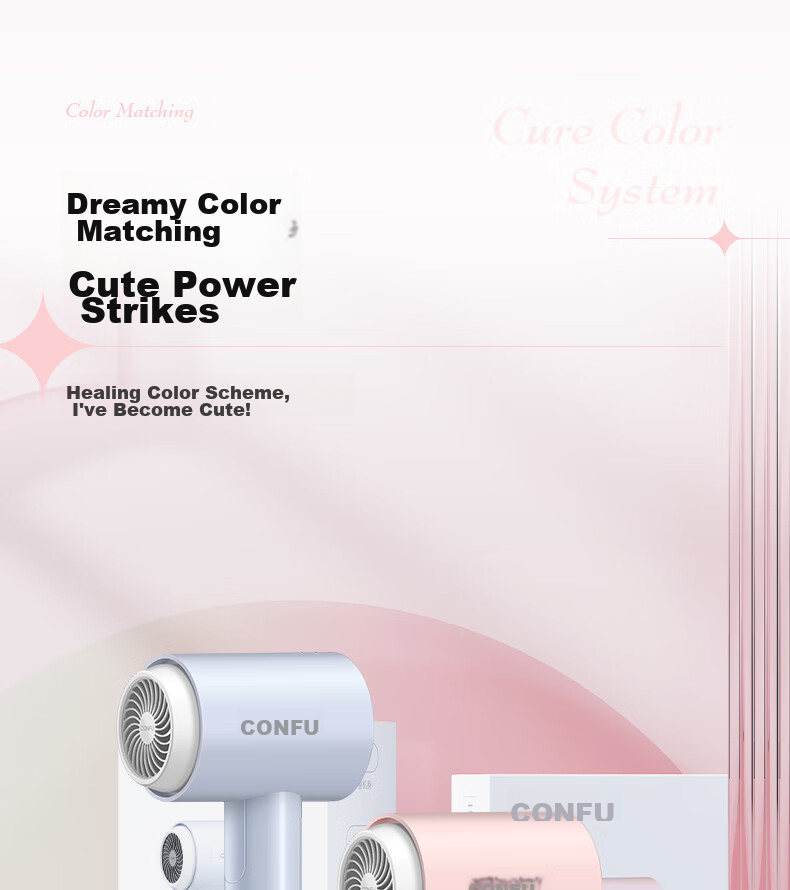 CONFU Hair Dryer for Home And Student Dormitory Use, 1100W Low Power Quick-Drying Hair Protection Non-Damaging Small Portable Folding Hair Dryer KF-3152 Light Cherry Pink Price 19