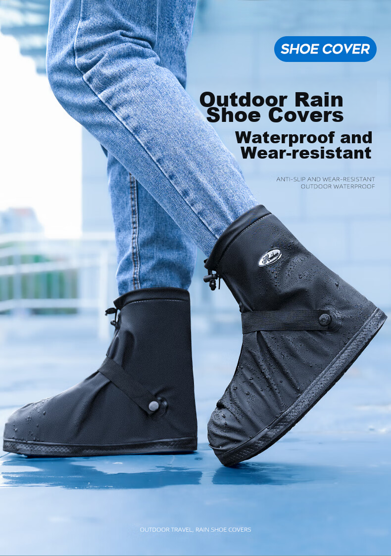 KEYRU Waterproof Rain Boots for Men And Women, Non-Slip High-Top Thick Wear-Resistant Lightweight Rain Boots, Suitable for Adults 1