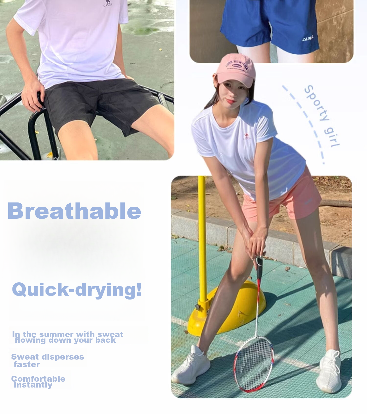 CAMEL Quick-Dry Shorts for Men, Summer New Style Breathable Casual Woven Running Sports Fitness Loose Ultra-Thin Five-Point Pants 7