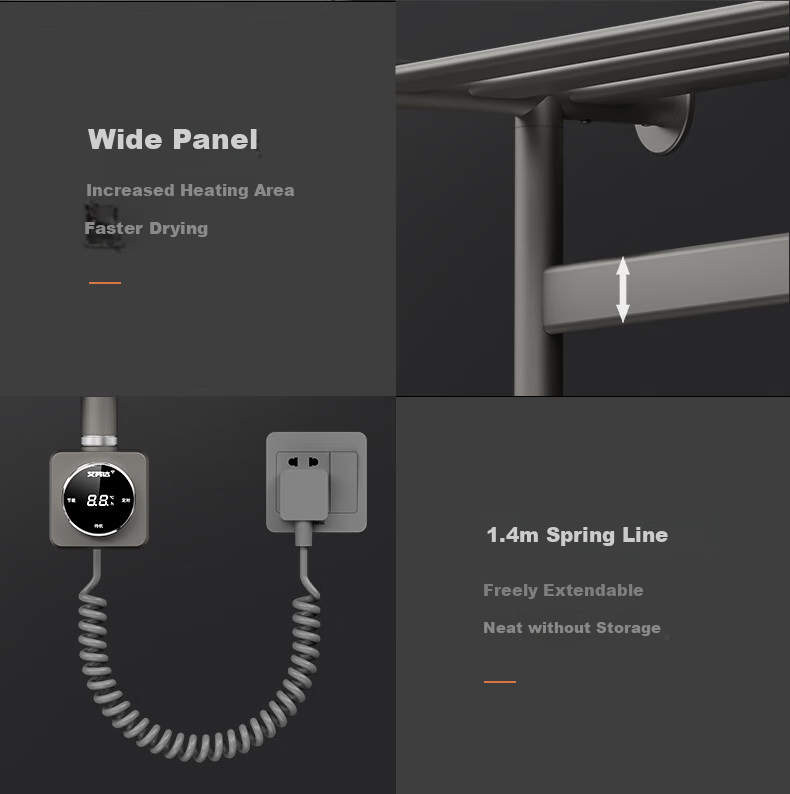 AVONFLOW Electric Towel Rack, No Drilling Required, Carbon Fiber Quick Heating, Smart WiFi Connectivity, GD22 Intelligent Model 9