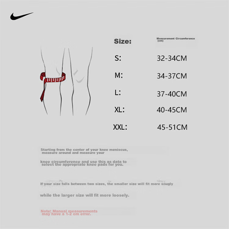 NIKE Professional Sports Knee Pads for Basketball, Badminton, Rock Climbing, Meniscus Protection N1000674010 Size M Two Pieces 4