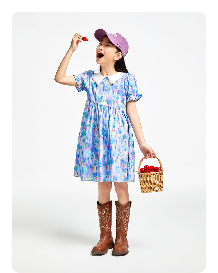 Annil Girls' Short-Sleeve Dress, Summer 2024 11
