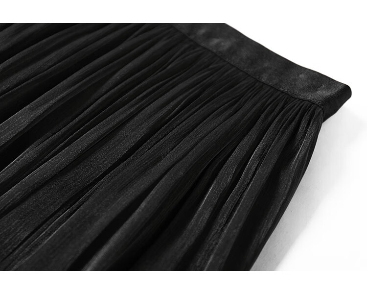 Dme [Flowing Light Pleated Skirt] Spring Style, Internet Celebrity-Inspired Elastic Waist Flowing Pleated Umbrella Skirt for Wome 31