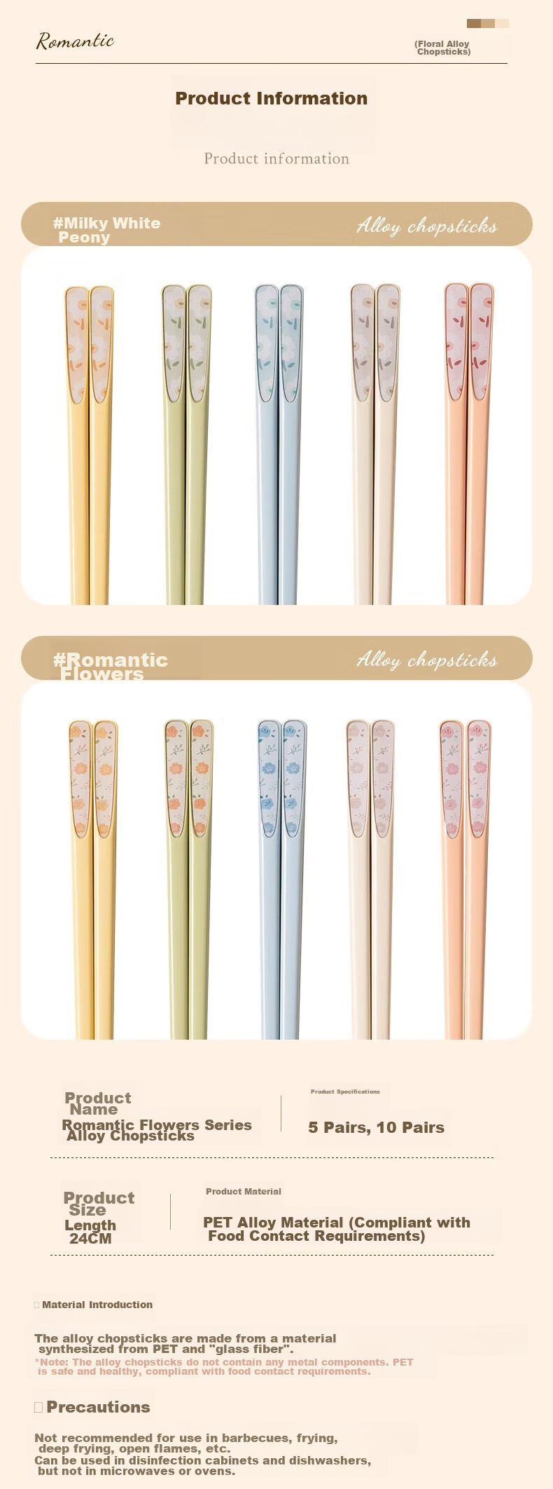Suncha Alloy Chopsticks, High-Quality Luxury Chopsticks for Home Use, Anti-Mold Antibacterial Dishwasher Safe Non-Slip Heat-Resistant PPS5 Double Set 8