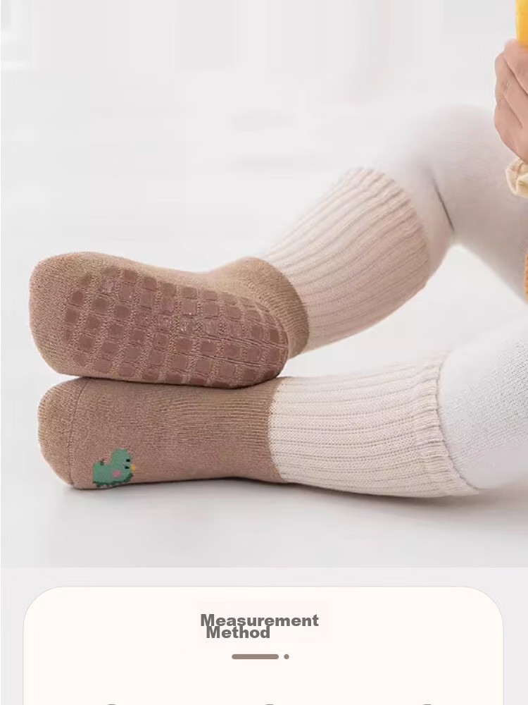 9I9 Baby Socks, Autumn And Winter Non-Slip, Mid-Calf Floor Socks, Warm Cotton Socks with Loose Tops, 3 Pairs, for Ages 1-3, A179 7