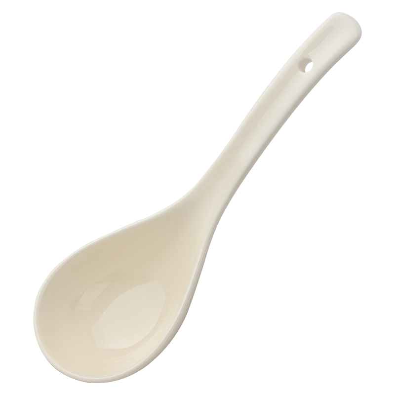 Banwushenghuo Ceramic Large Spoon, Household Long-Handled Soup Ladle, Porridge Scoop, Large Soup Spoon, High-Quality Serving Spoon, Porridge Mixing Spoon, Dining Spoo