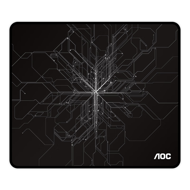 AOC Full-Property Series Gaming Mouse Pad, Medium And Small Sizes, 350*300*4mm, Thickened Edged, Office Keyboard Computer Desk Pad, M133/93 Cable Black