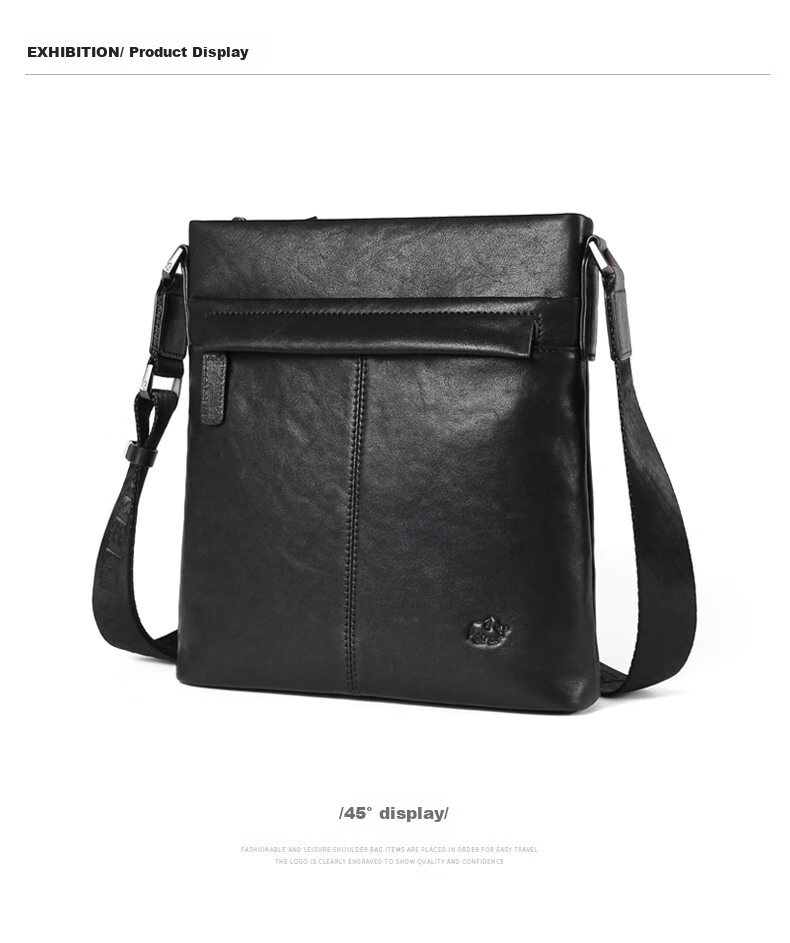 Meizhouyeniou Men's Single Shoulder Bag, Top-Grain Leather Casual Shoulder Crossbody Bag, Business Men's Bag, Birthday Gift for Boyfriend 10