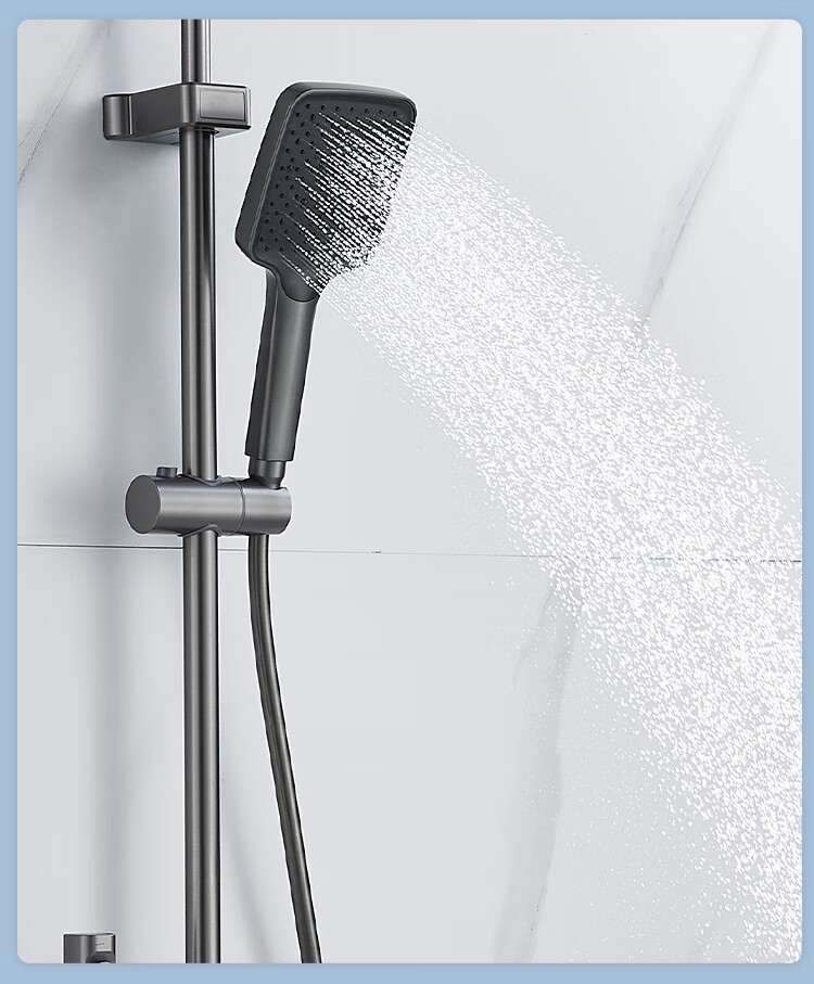 BSITN Shower Head Set, Bathroom Pressure-Increasing Shower Head Complete Set, Piano Key Bathroom Shower Head Gun, Gray B106 18