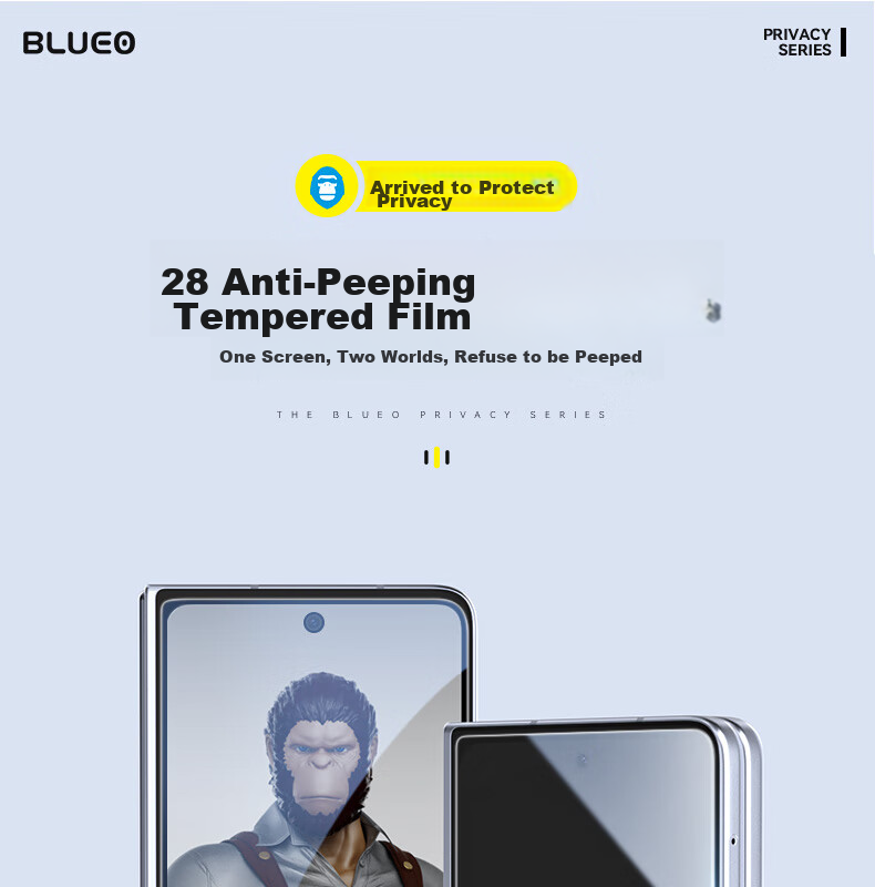 Lanxingxiansheng Privacy Screen Protector for Samsung W25, Anti-Peeping Tempered Glass Film, W25 Phone Film, High-Definition Screen Protector, Anti-Spy, Anti-Peeping, Shatterproof Protective Film 4