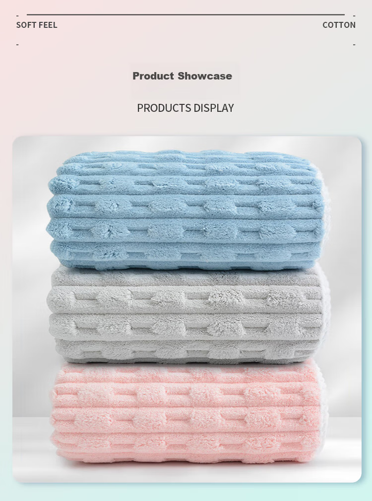 Grace Antibacterial Thickened Bath Towel, 430g, Simple Solid Color Coral Fleece, Thickened Bath Towel, 170x90cm, Sports 4