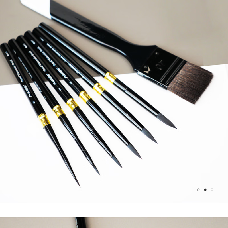 MAIRTINI Black Swan Travel Watercolor Brush, Nylon Bristle, Portable Metal Handle, Paint Brush, Professional Art Student Painting No. 1 Single Piece, Academy Grade MQ417-01 5