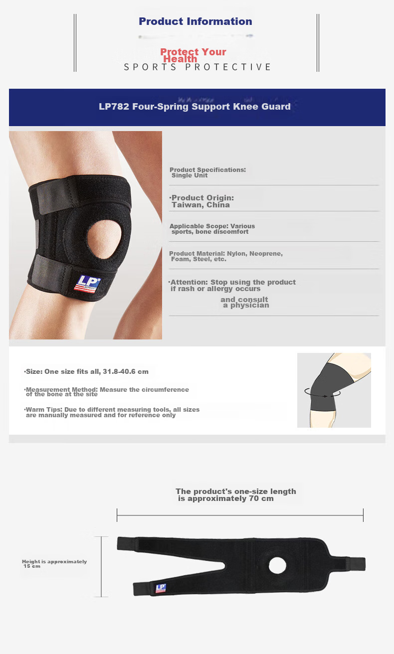 LP 782CN Sports Knee Brace with Breathable Four-Spring Support for Knee Joint Protection, Running, Basketball, Hiking, Patella Stabilizatio 6