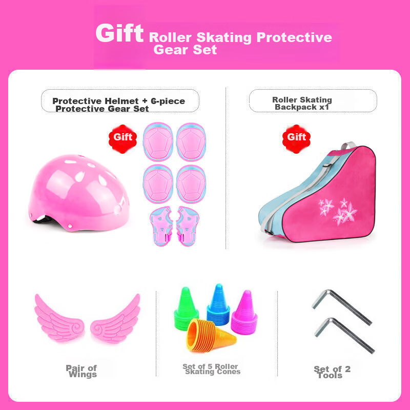Disney Roller Skates for Children Aged 3-6 Flashing Beginner Inline Skates for Girls with Adjustable Wheels