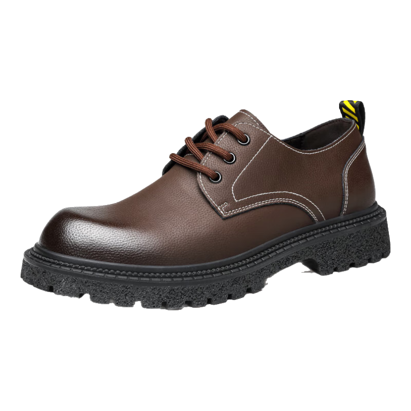 CARTELO British-Style Brogue Shoes for Men, Business Casual Leather Shoes, Thick-Soled Height-Increasing Shoes 9789, Brown, Size 42