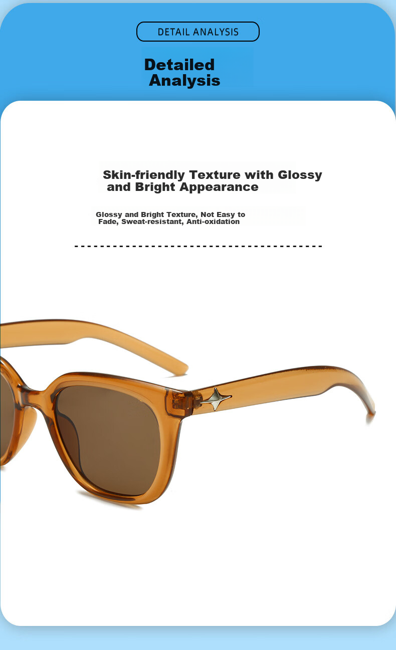 Boshide Sunglasses, Aviator Glasses, Women's Sunglasses, Fashionable Men's Driving Glasses, Star Style Black Frame with Gray Lenses 6