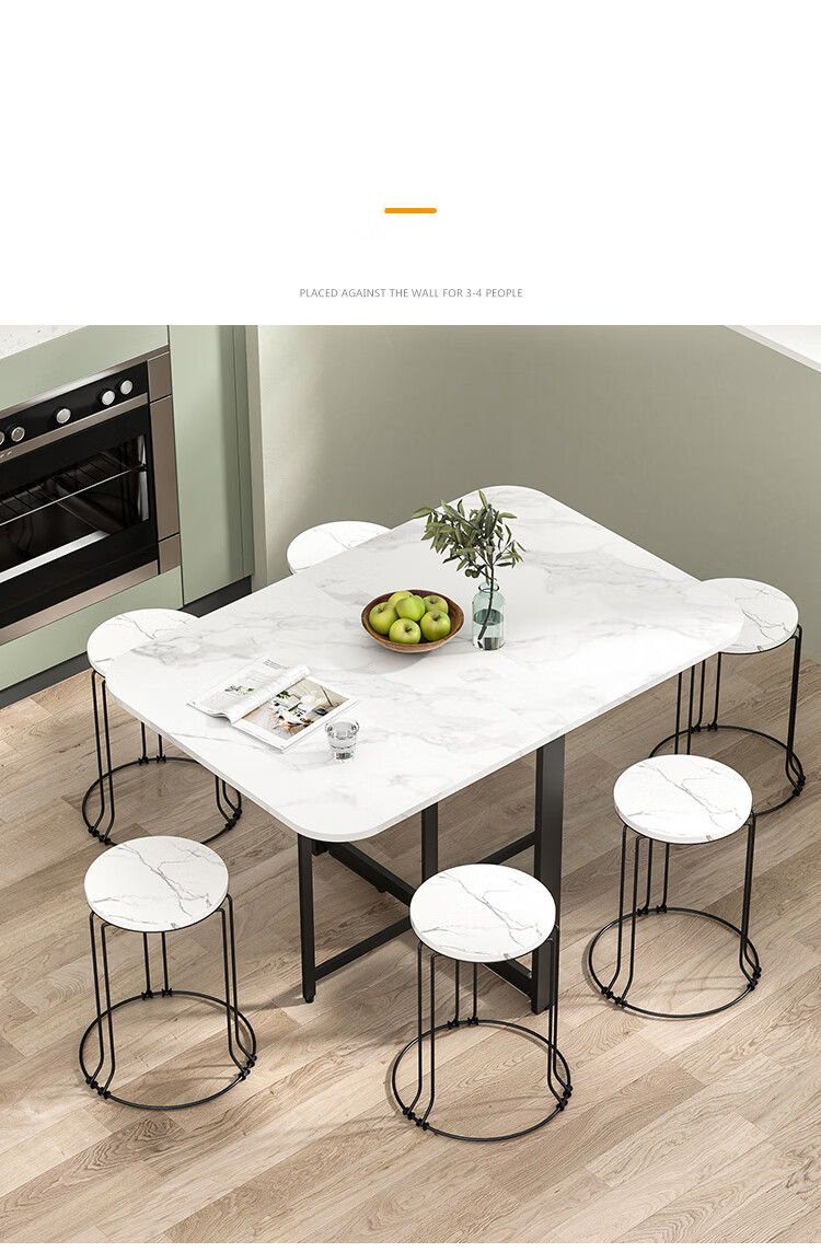 Huanaxin Folding Table, Dining Table, Simple Eating Table, Multifunctional Mobile Collapsible Round Table, Tri-Fold Single Table CJ196 3