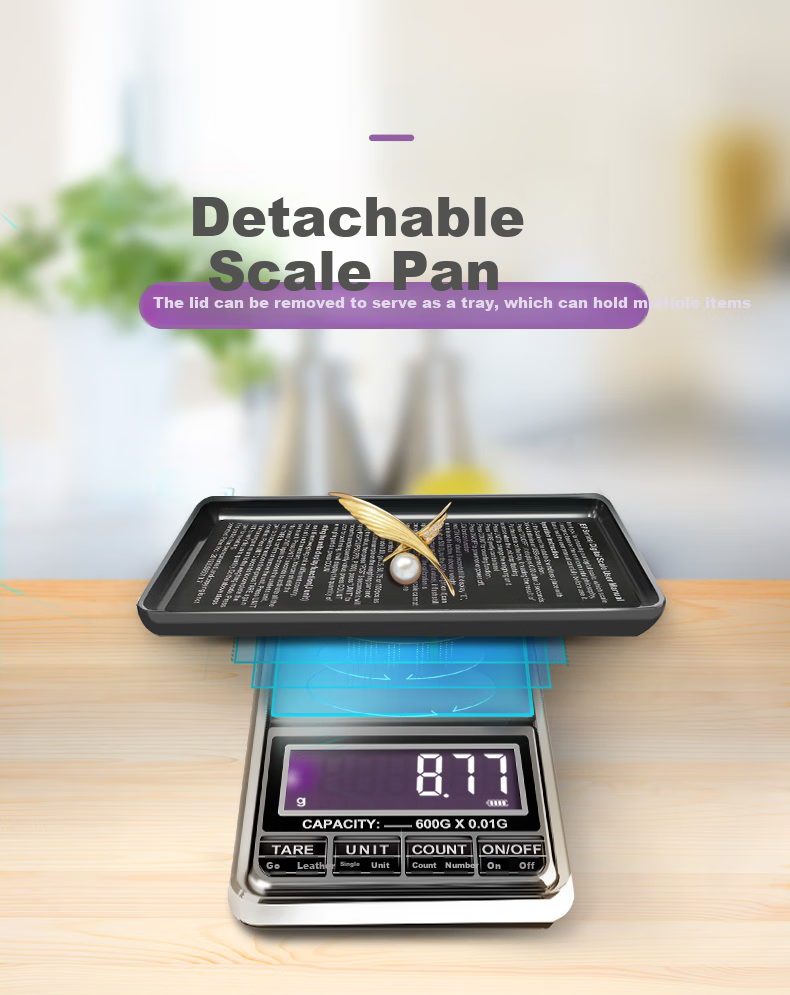 Meilen Electronic Scale, 0.01g Jewelry Scale, Portable Electronic Balance, High Precision Mini Gram Scale, Gold Weighing Scale 5
