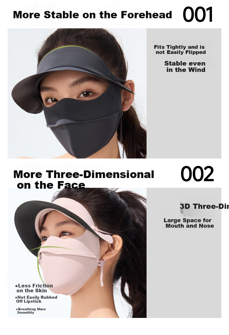 Beneunder Face Covering for Women with Brim, Full Face Sun Protection Mask, UV Protection Mask, Tea Mist Gree 7