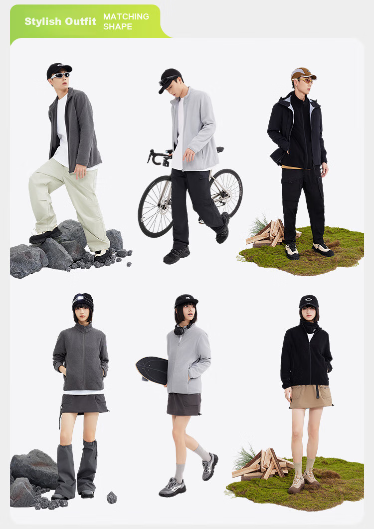 JD Original Fleece Jacket, Anti-Static Fleece Coat, Warm Sweatshirt Jacket, Unisex T-Shirt Base Layer, Light Gray, 3XL 13