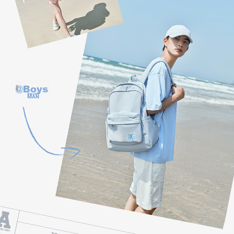 Anta Mochi Backpack Unisex Simple Large Capacity Youth Canvas Hiking Cycling Sports School Bag 24