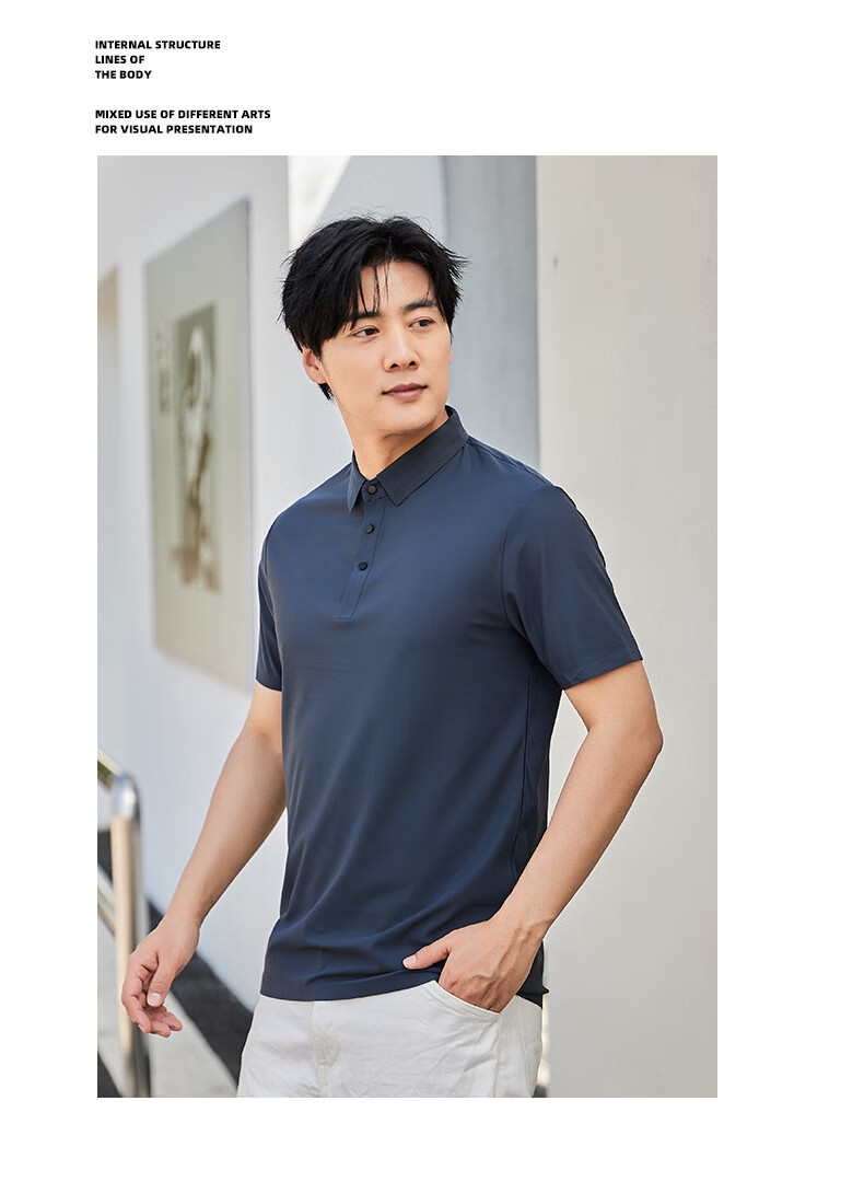 LangSha Men's POLO Shirt, Summer T-Shirt, Sports Quick-Dry Collared Short Sleeve, Ice Silk Breathable, Running Fitness Father's Day Gift 18