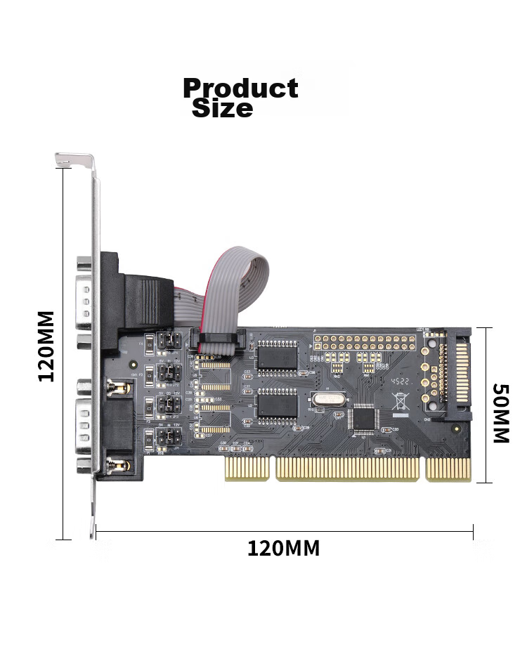 MOGE Desktop PCI to RS232 Serial Card, Dual PCI Serial Ports, Domestic Chip Supports Kylin And Tongxin Domestic Platforms, MC1362 9