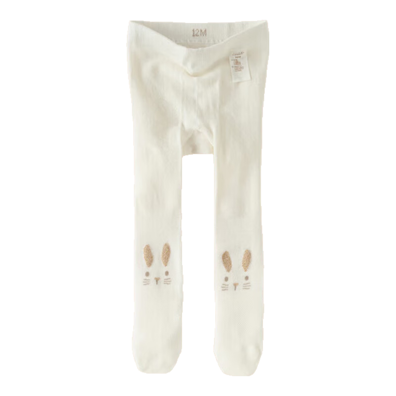 DAVE & BELLA Girls' Tights, Spring And Summer Children's White Stylish Thin Leggings, Toddler Elastic Pants for Outdoor Wear