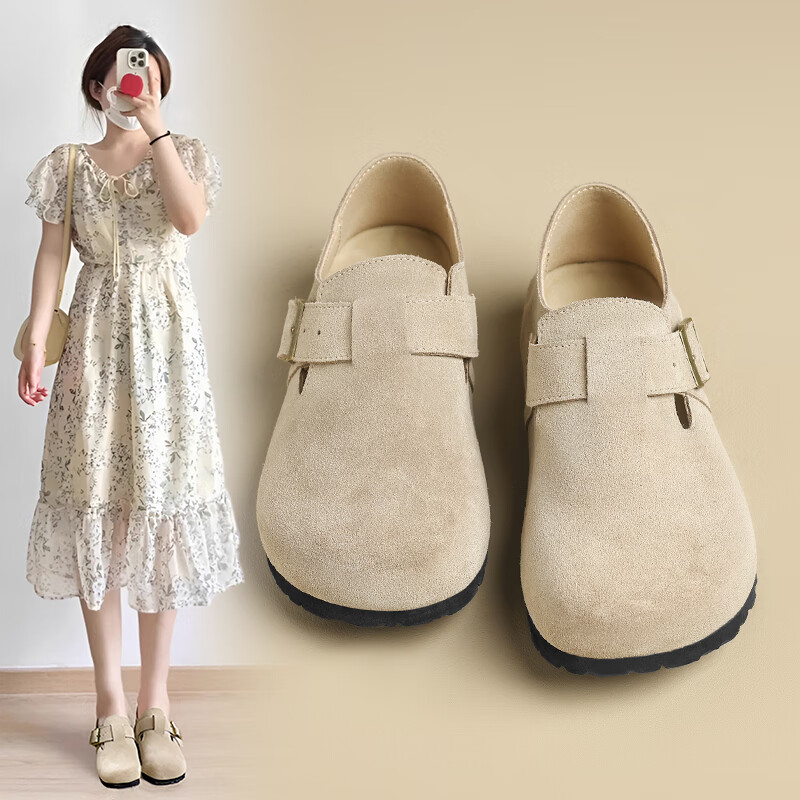 ZHR Bukeen Women's Retro Slip-On Shoes, Height-Increasing, Lightweight Breathable Casual Shoes, Soft-Soled Women's Footwear Style