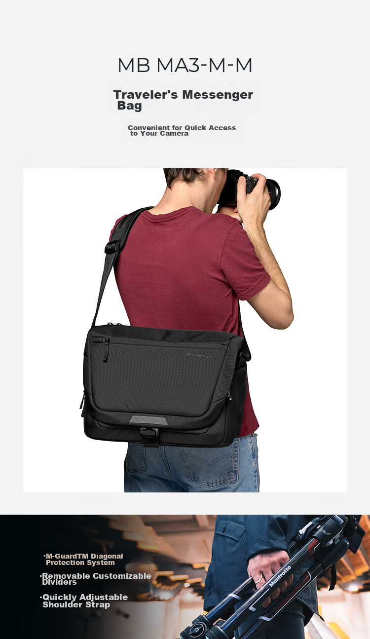 Manfrotto Traveler Messenger Bag, Manfrotto Series MB MA3-M Portable DSLR And Mirrorless Camera Shoulder Bag 2
