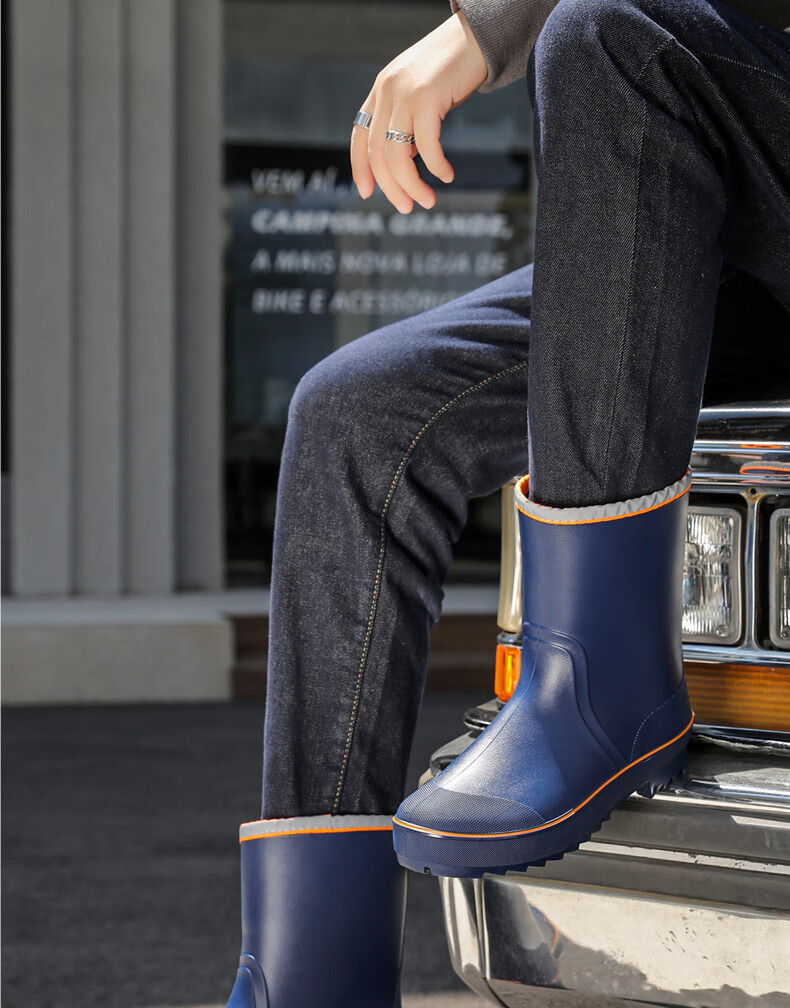 Lanoudun Rain Boots for Men, Tall Waterproof Shoes, Outdoor Non-Slip Rubber Shoes, Wear-Resistant Rain Boots, Overshoes YX1010 Size 42 7