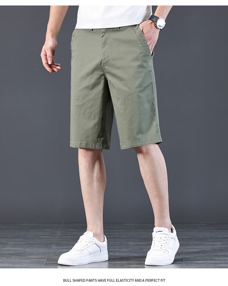 JEEP High-End Lightweight Five-Pocket Casual Shorts for Men, New Summer 2026 Business Loose Straight-Leg Mid-Length Pants for Me 7