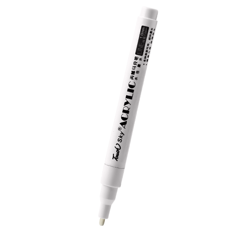 Shuxing White Acrylic Highlighter Double-Ended Waterproof Fade-Resistant Art Marker for Students Drawing Graffiti Black Card Journal White Paint Pen Watercolor Pen