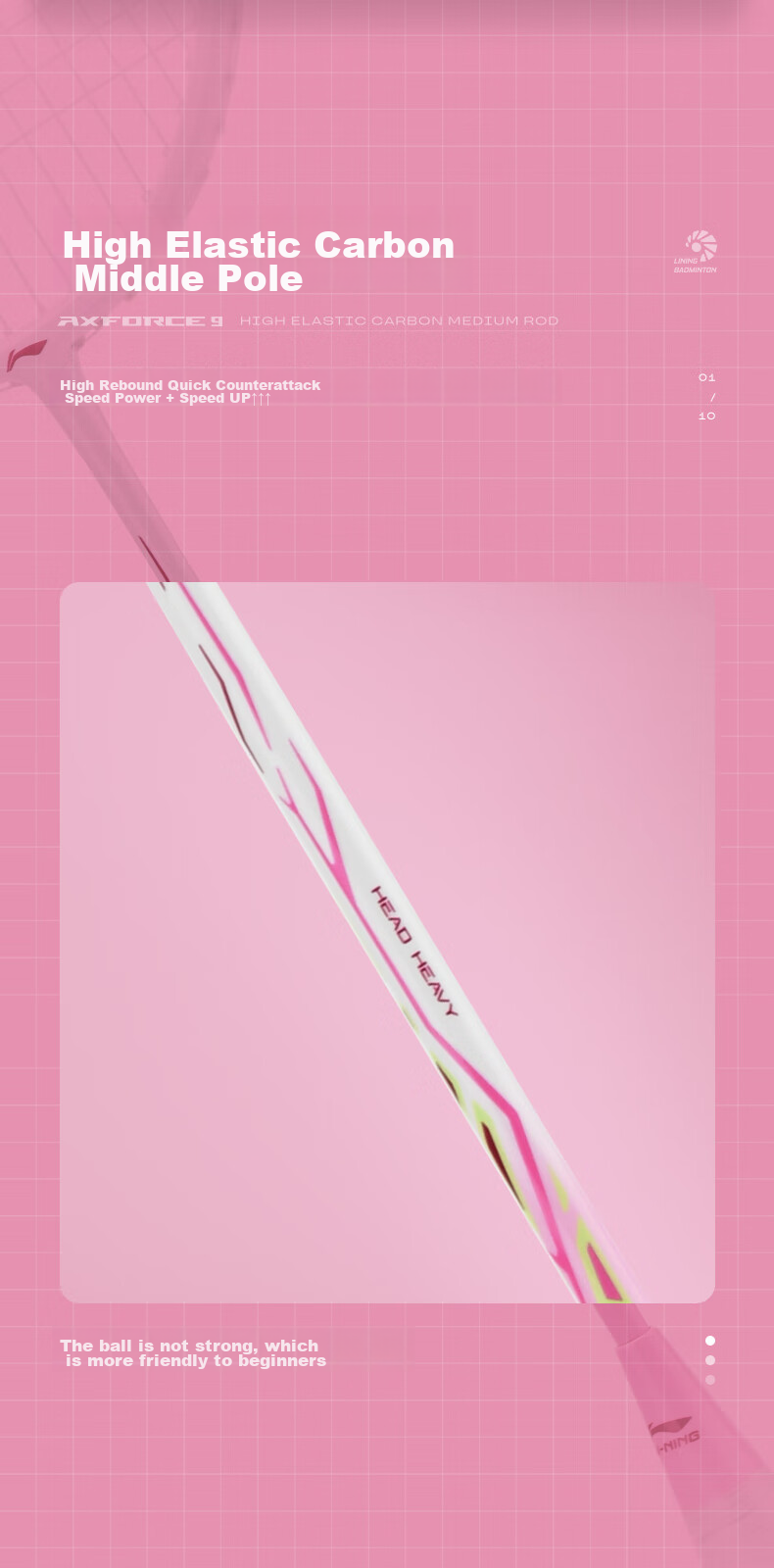 Li-Ning Badminton Racket Single Racket Thunder Carbon Composite Durable Racket for Youth And Adults, White Light Blue Pre-Strung 5