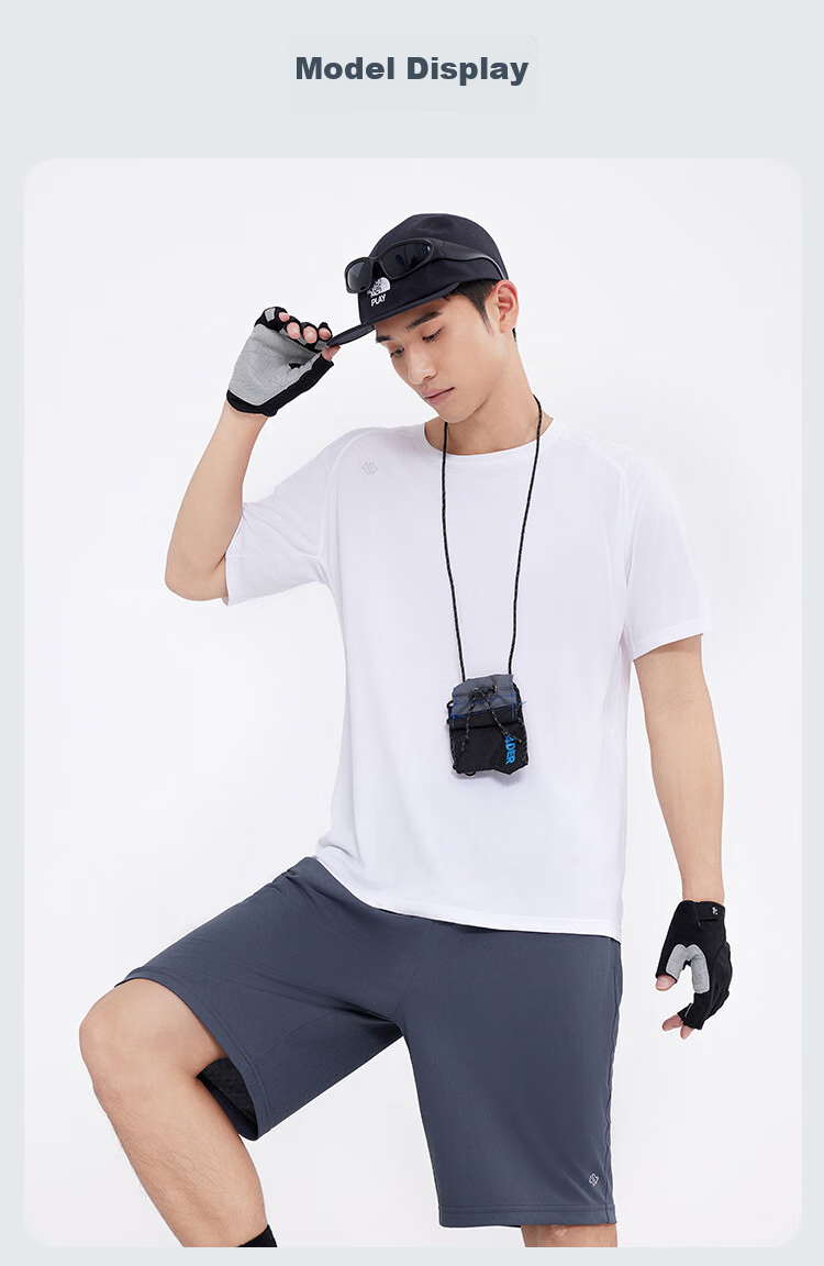 JD Original Summer Men's Cooling Quick-Dry Sports T-Shirt for Running, Fitness, Breathable Outdoor Short Sleeve, White, M 17