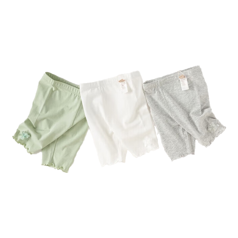DAVE & BELLA Kids Summer Girls Antibacterial Mite-Resistant Knit Shorts Baby Leggings