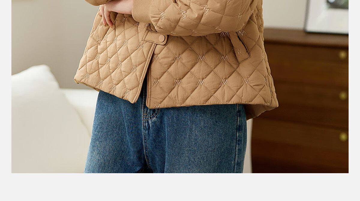 PinCai Women's Cotton Jacket Fashion Woven Design Lapel Thickened Lightweight Winter Coat P144M1003 2